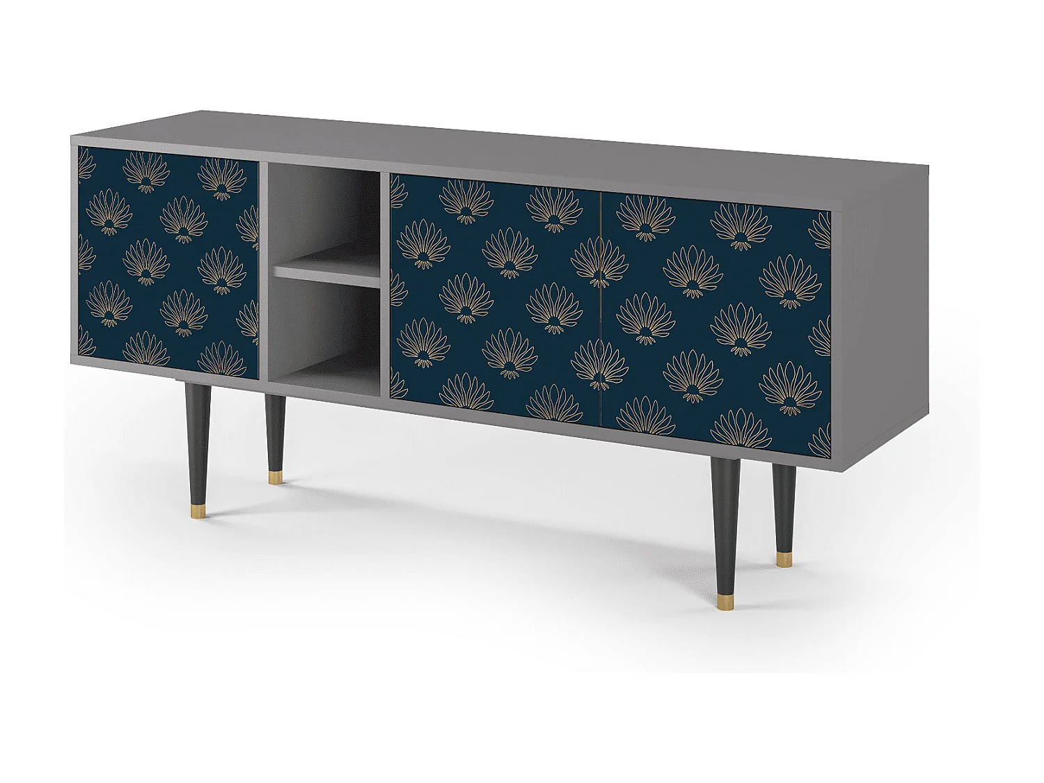 Mobile TV - 150х69х41 cm - T5 - Blue Lotus, Grigio