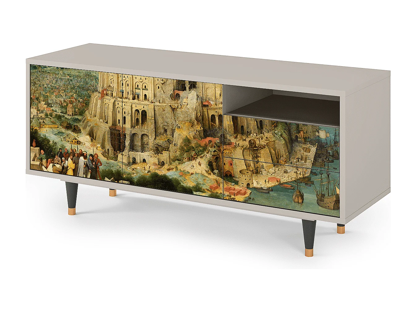 Meuble TV - 125х56х41 cm - T7 - Elder The Tower, Sable