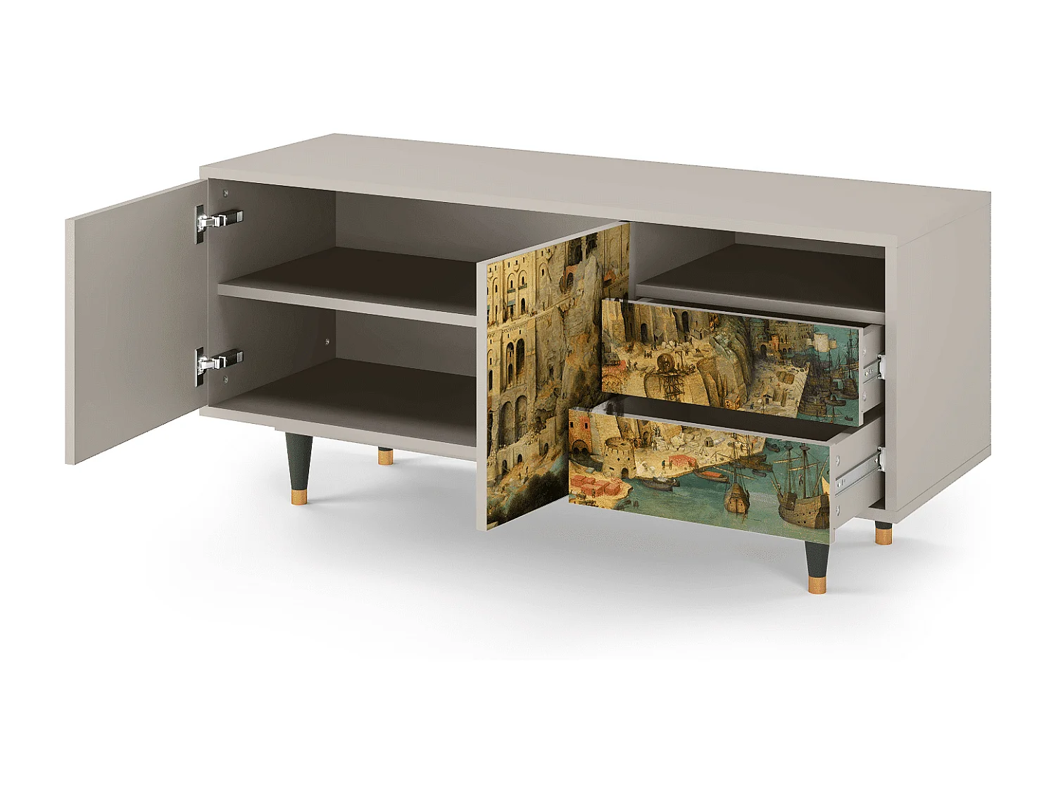 Meuble TV - 125х56х41 cm - T7 - Elder The Tower, Sable