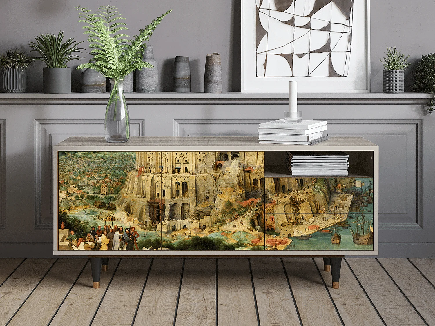 Mobile TV - 125х56х41 cm - T7 - Elder The Tower, Sabbia