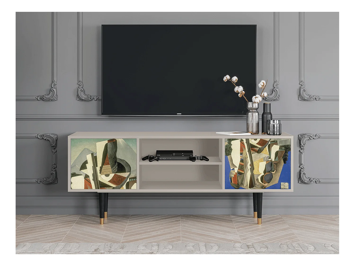 TV-meubel - 170х69х48 cm - T2 - The Cubist Paintings , Zand