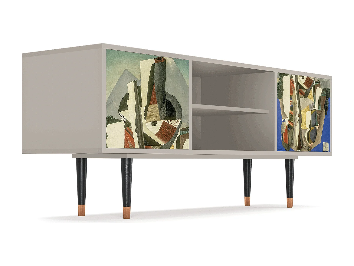 Szafka RTV - 170х69х48 cm - T2 - The Cubist Paintings , Piaskowy