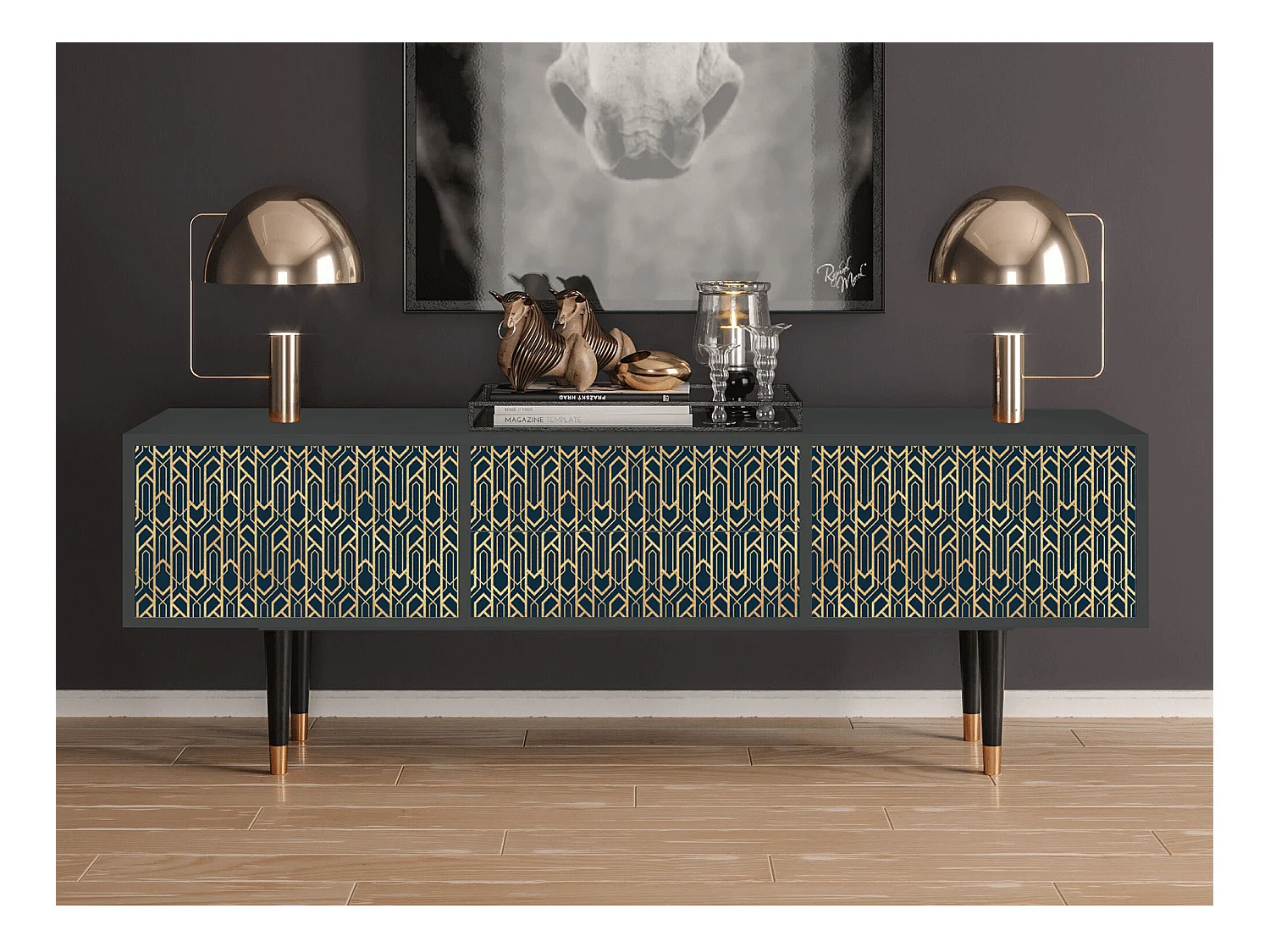 TV-Möbel - 170х59х48 cm - T4 - Golden Empire, Anthrazit