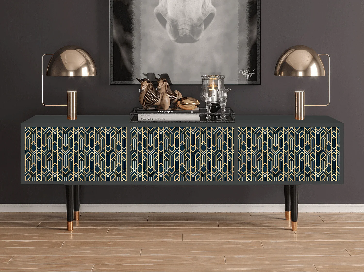 TV-meubel - 170х59х48 cm - T4 - Golden Empire, Antraciet