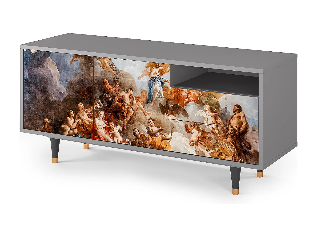 TV-meubel - 125х56х41 cm - T7 - Versailles, Grijs