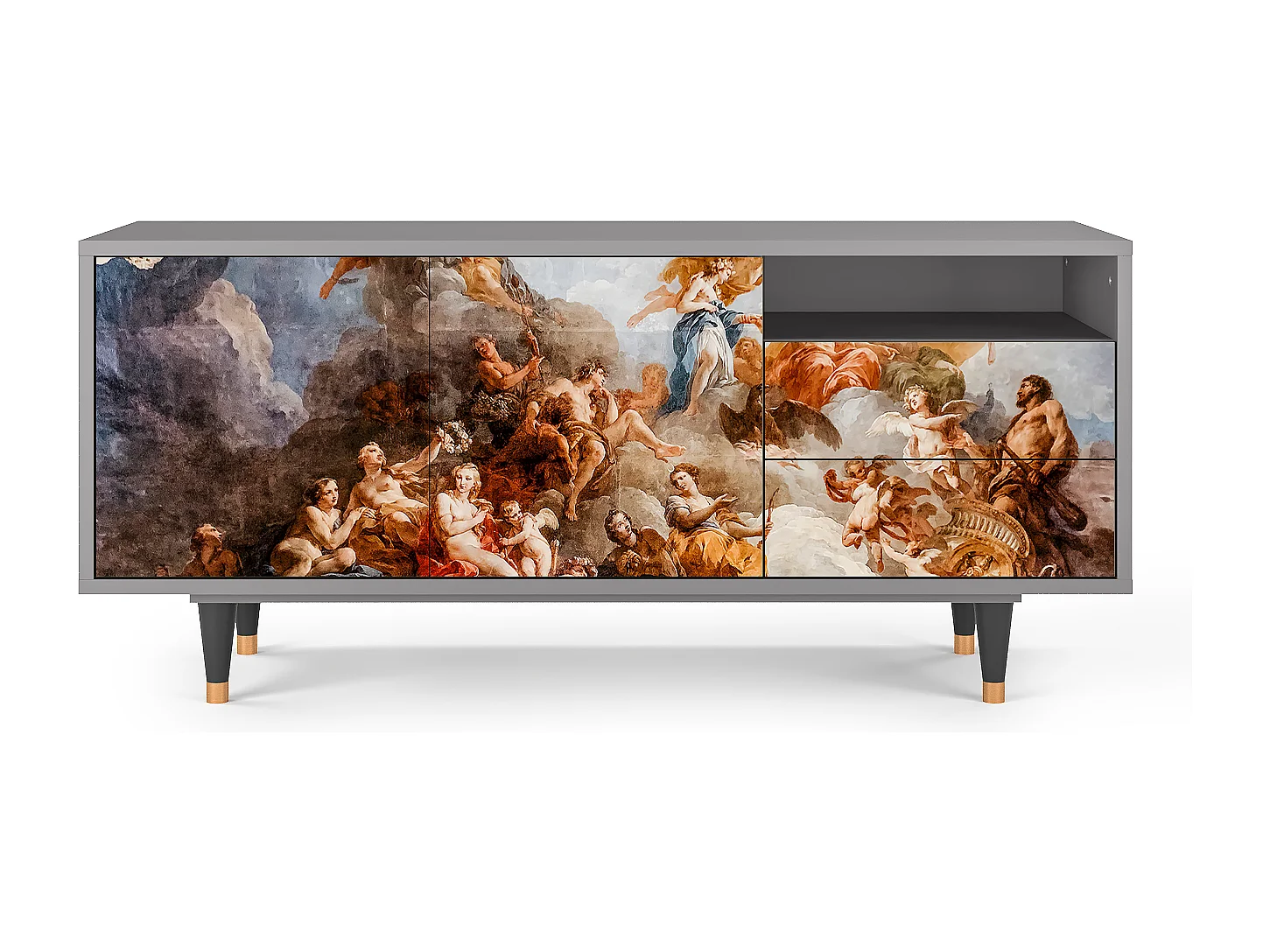 Mueble de TV - 125х56х41 cm - T7 - Versailles, Cinza