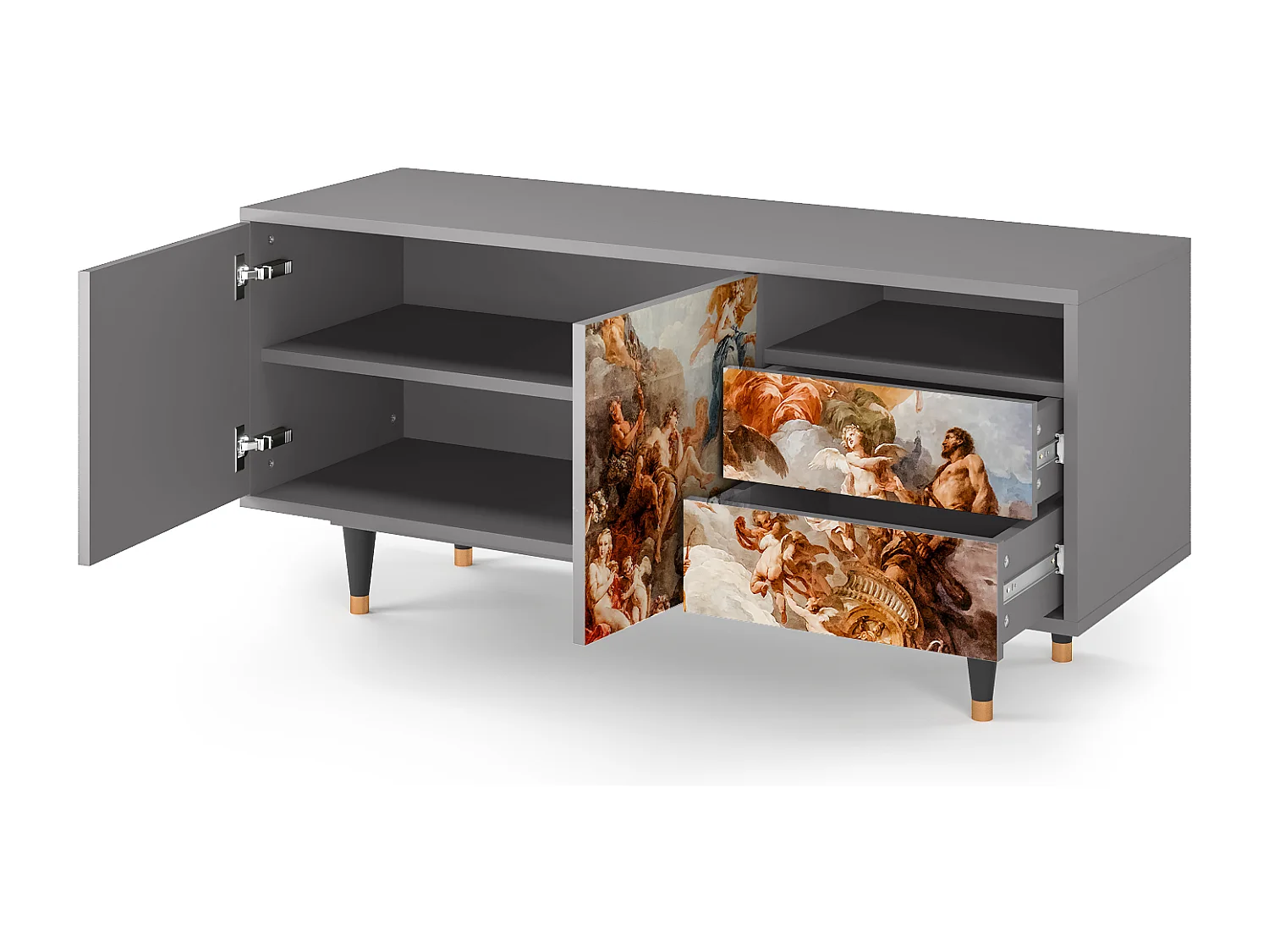 Mueble de TV - 125х56х41 cm - T7 - Versailles, Cinza