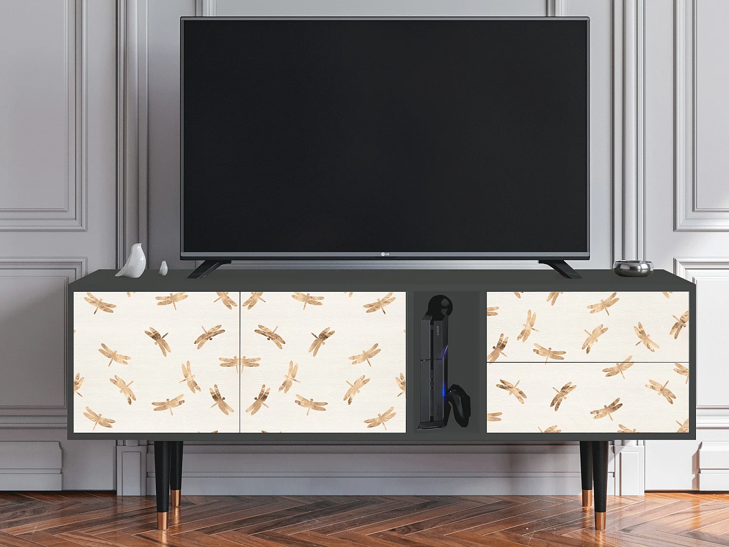 Mueble de TV - 170х69х48 cm - T1 - Nude Dragonflies, Antracita
