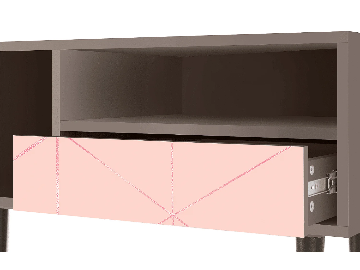 Szafka RTV - 115х59х48 cm - T3 - Rose Quartz, Latte