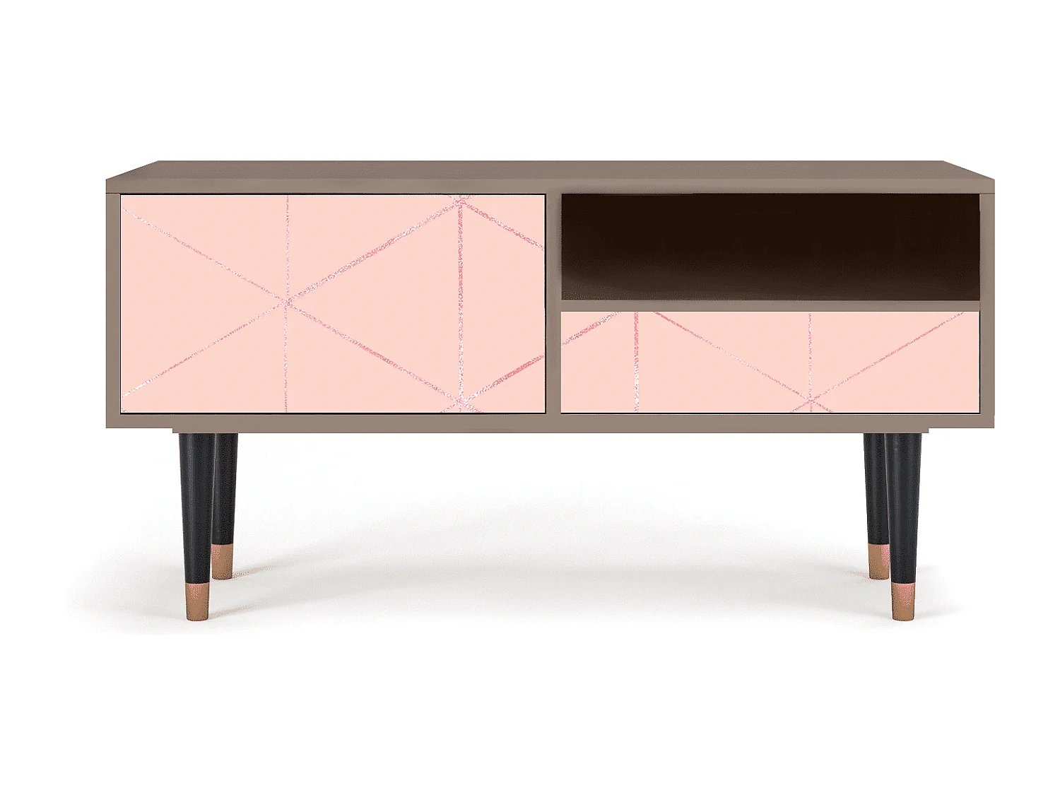 Meuble TV - 115х59х48 cm - T3 - Rose Quartz, Latte