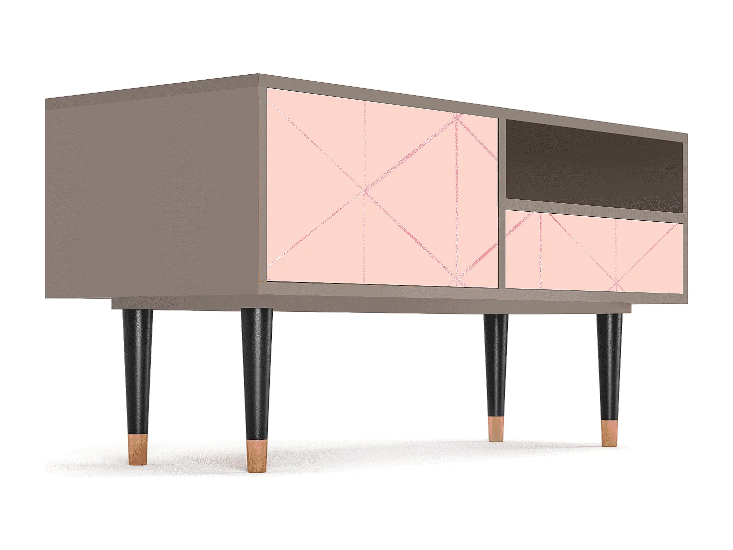 TV-Möbel - 115х59х48 cm - T3 - Rose Quartz, Latte