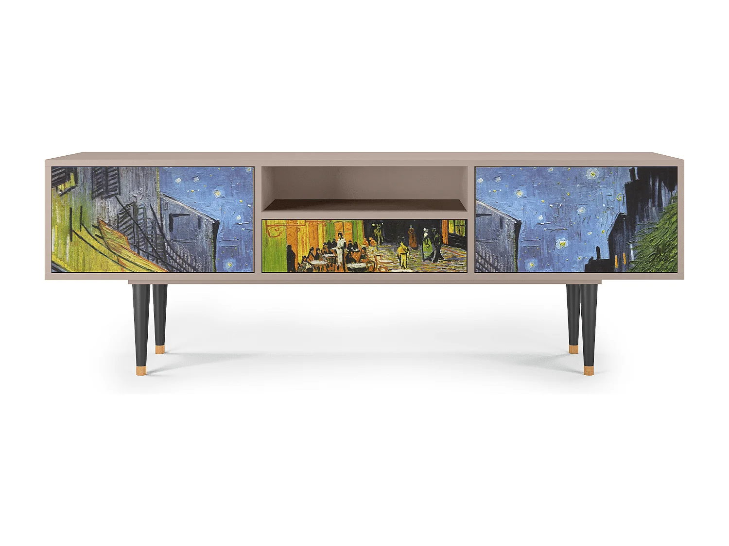 Meuble TV - 170х59х41 cm - T6 - Café Terrace at Night, Latte