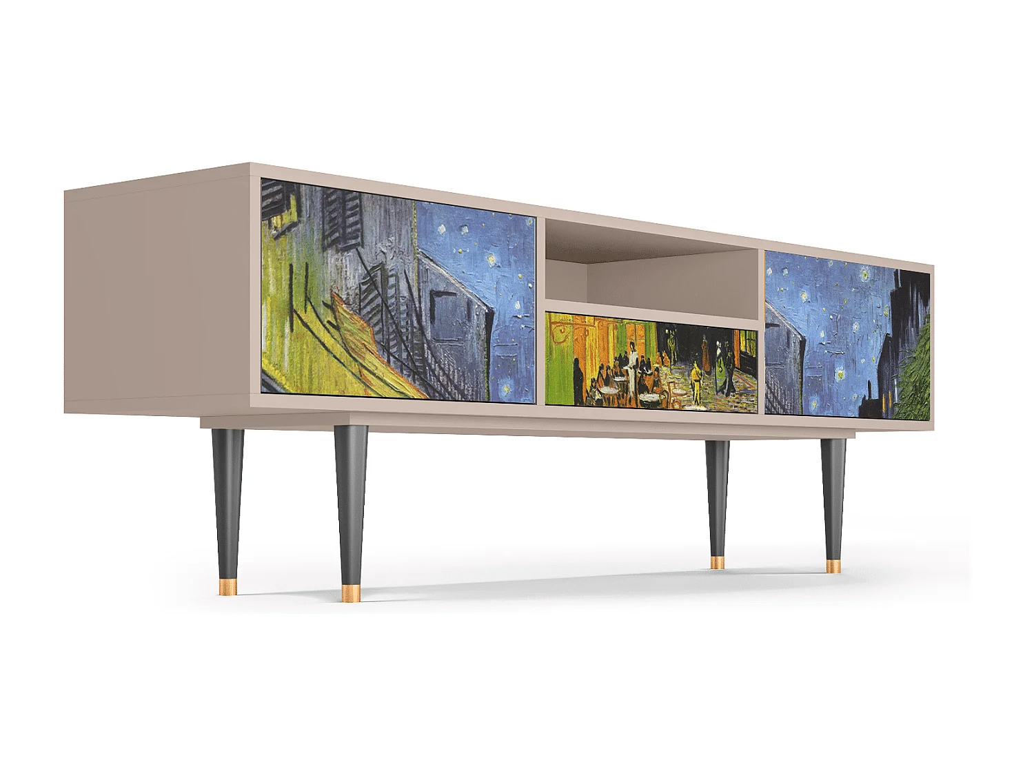 Meuble TV - 170х59х41 cm - T6 - Café Terrace at Night, Latte