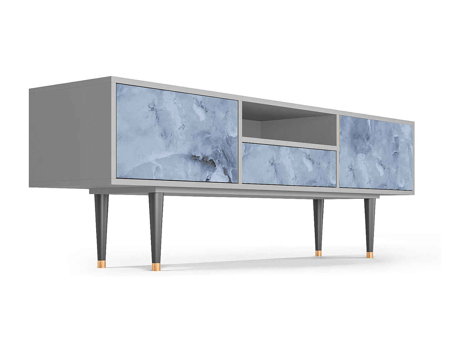 Szafka RTV - 170х59х41 cm - T6 - Feather Ice, Szary