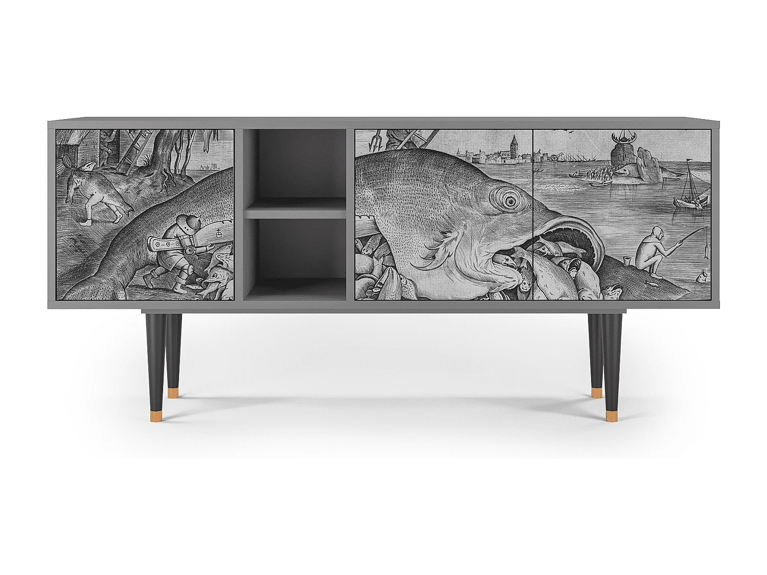 TV-Möbel - 150х69х41 cm - T5 - Big Fish Eat Little, Grau