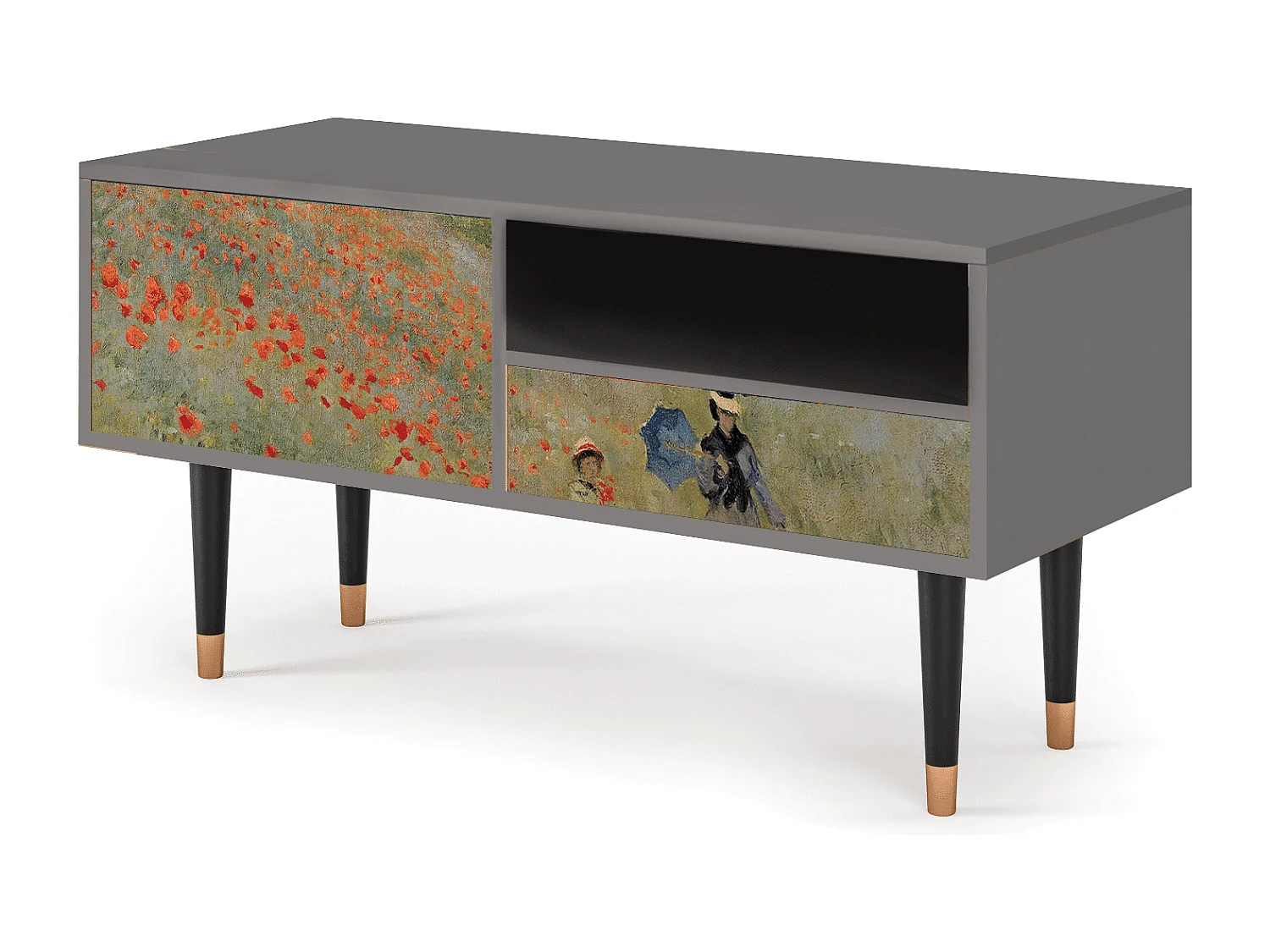 TV-meubel - 115х59х48 cm - T3 - The Poppy Field   , Grijs