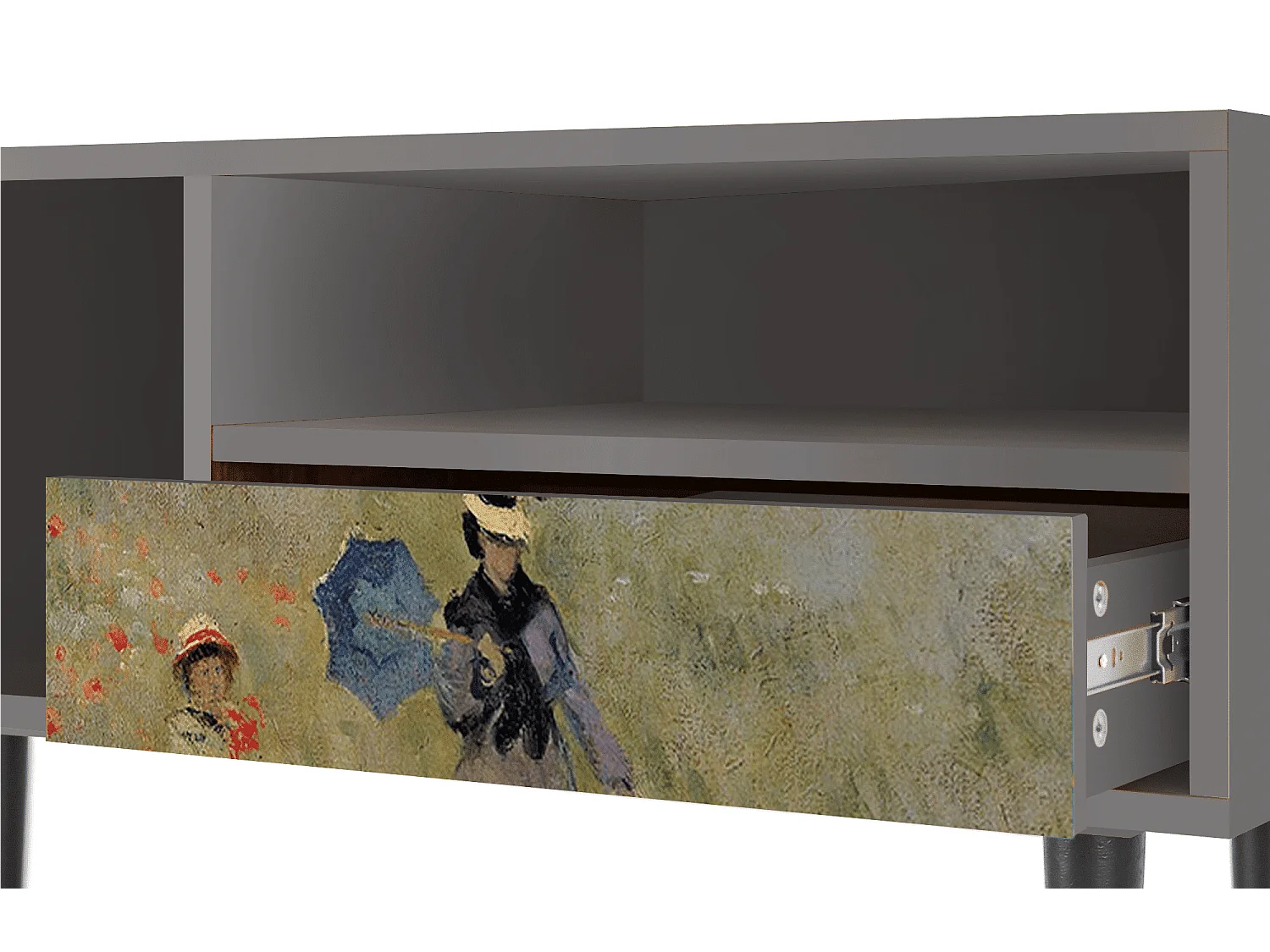 TV-meubel - 115х59х48 cm - T3 - The Poppy Field   , Grijs