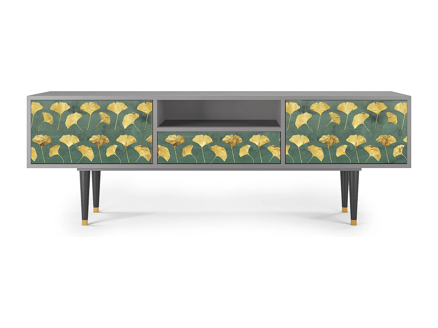 Meuble TV - 170х59х41 cm - T6 - Gingko leaves, Gris