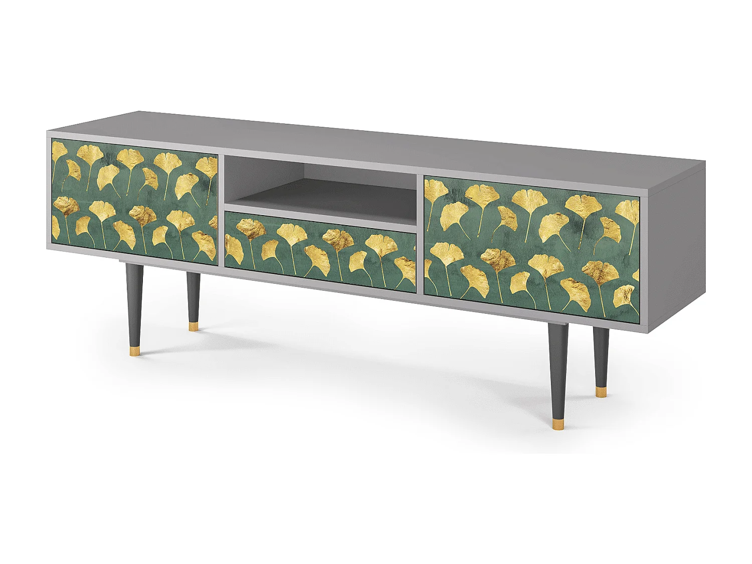 Meuble TV - 170х59х41 cm - T6 - Gingko leaves, Gris
