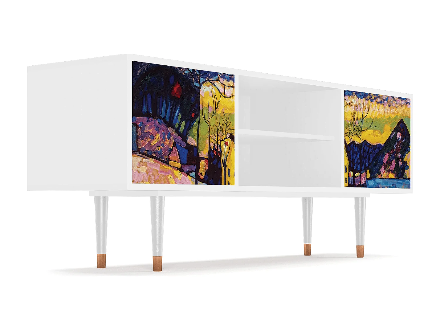 Meuble TV - 170х69х48 cm - T2 - Winter Landscape, Blanc