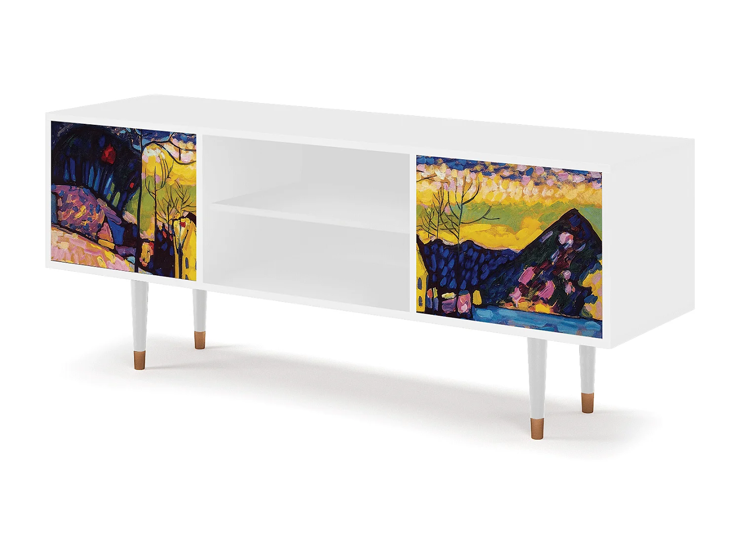 TV-Möbel - 170х69х48 cm - T2 - Winter Landscape, Weiß