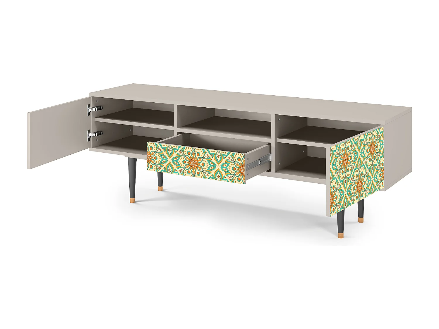 Meuble TV - 170х59х41 cm - T6 - Hindu Daisy, Sable