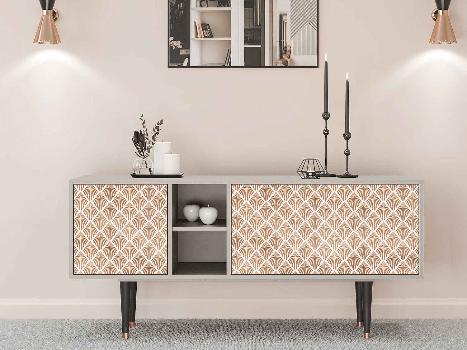 TV-Möbel - 150х69х41 cm - T5 - Pastel Sunrise, Sand