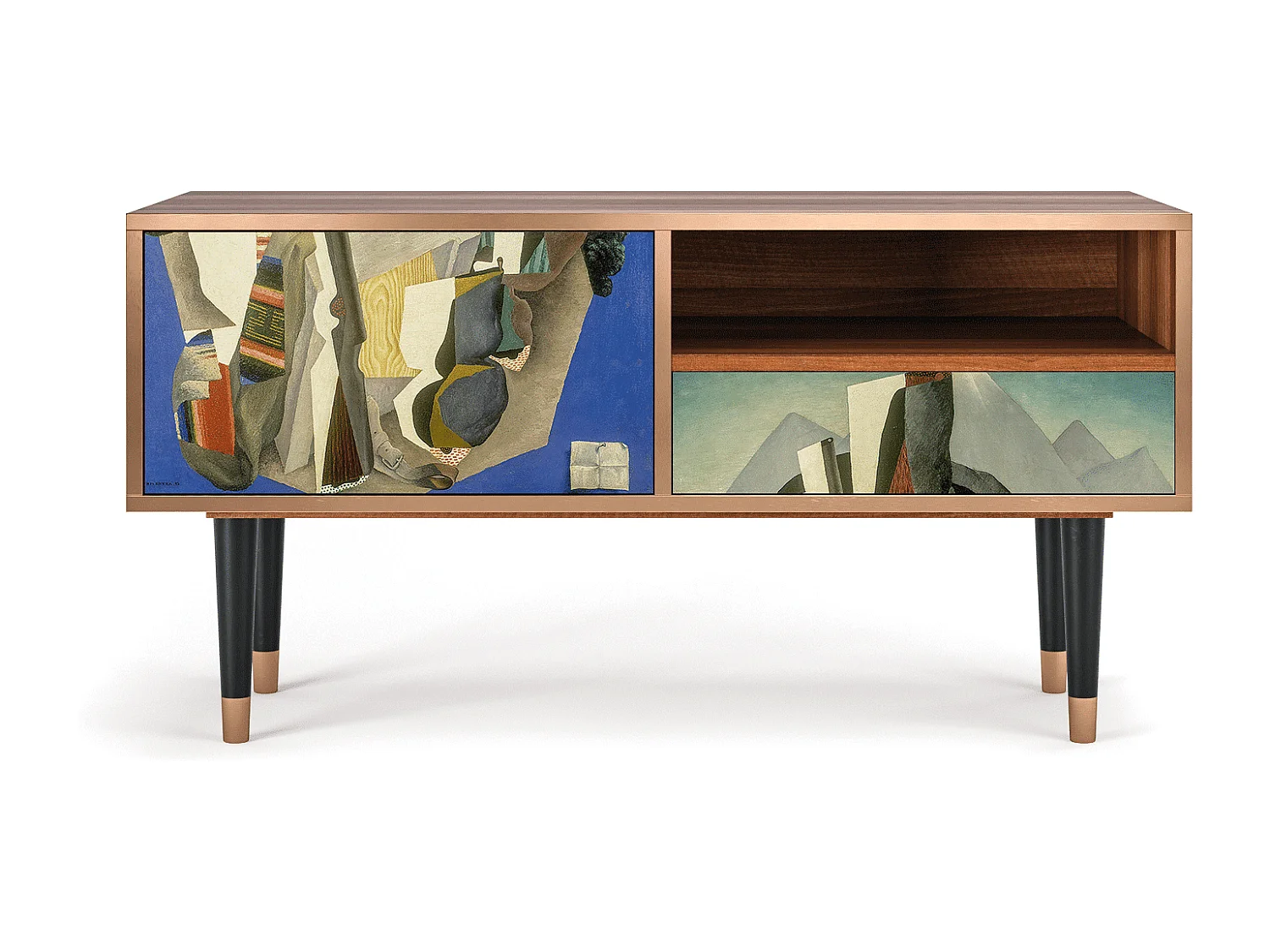 TV-Möbel - 115х59х48 cm - T3 - The Cubist Paintings , Walnuss