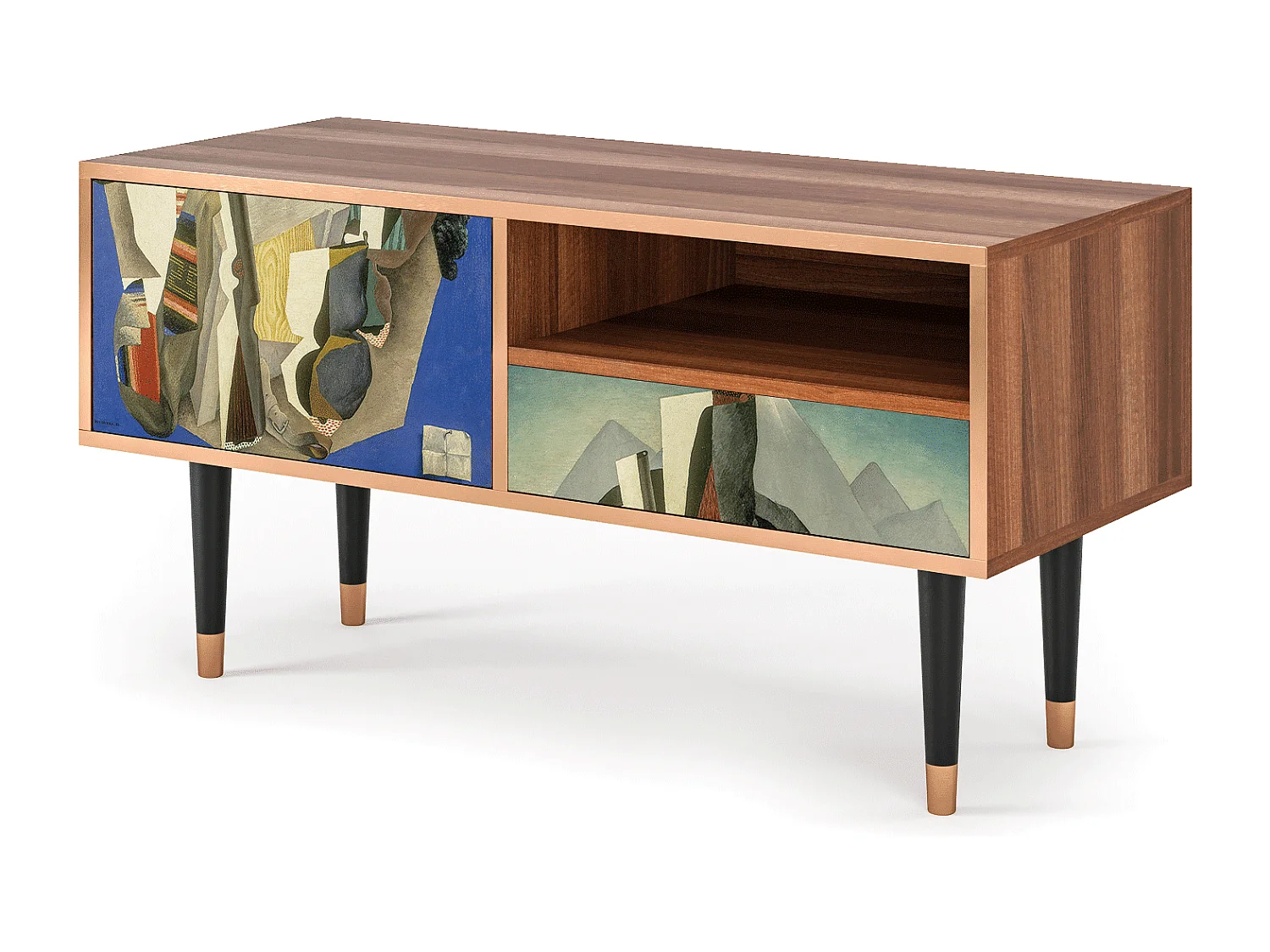 TV-Möbel - 115х59х48 cm - T3 - The Cubist Paintings , Walnuss