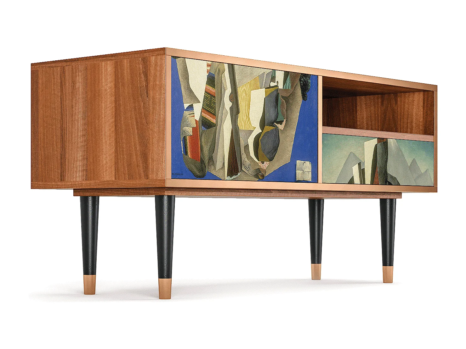 TV-Möbel - 115х59х48 cm - T3 - The Cubist Paintings , Walnuss