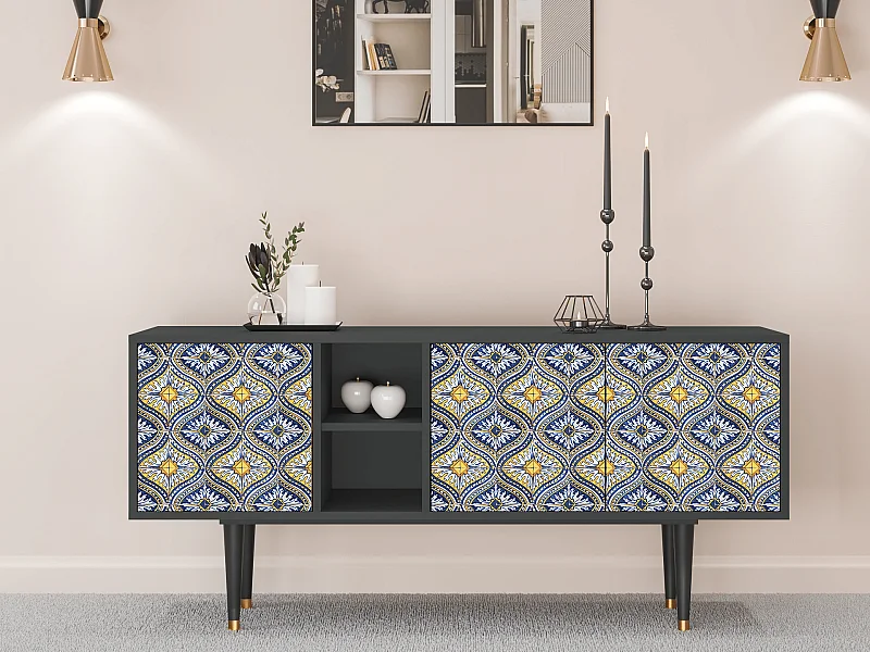 TV-meubel - 150х69х41 cm - T5 - Illusory Pattern, Antraciet