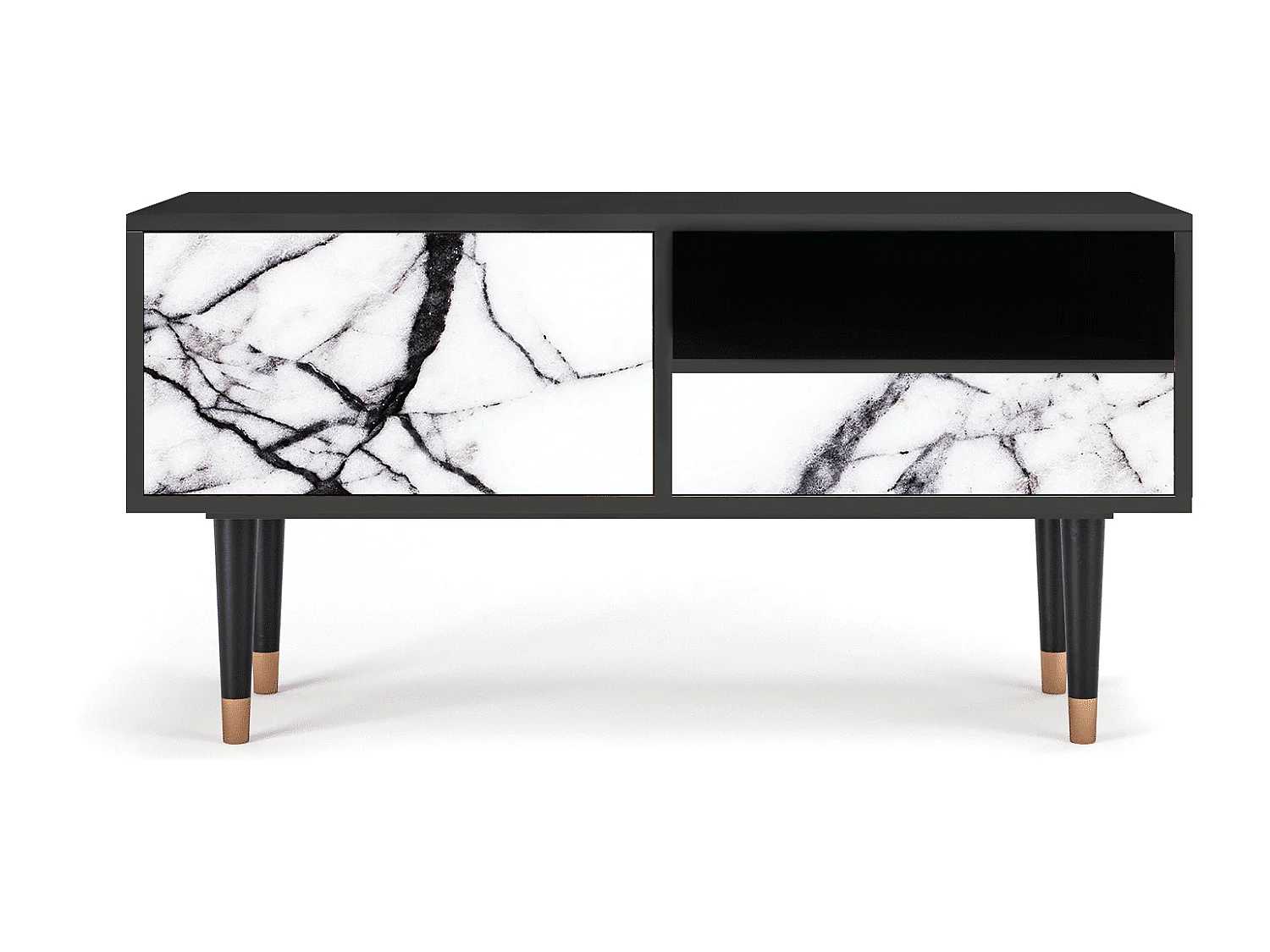 Szafka RTV - 115х59х48 cm - T3 - Raven Marble, Antracyt