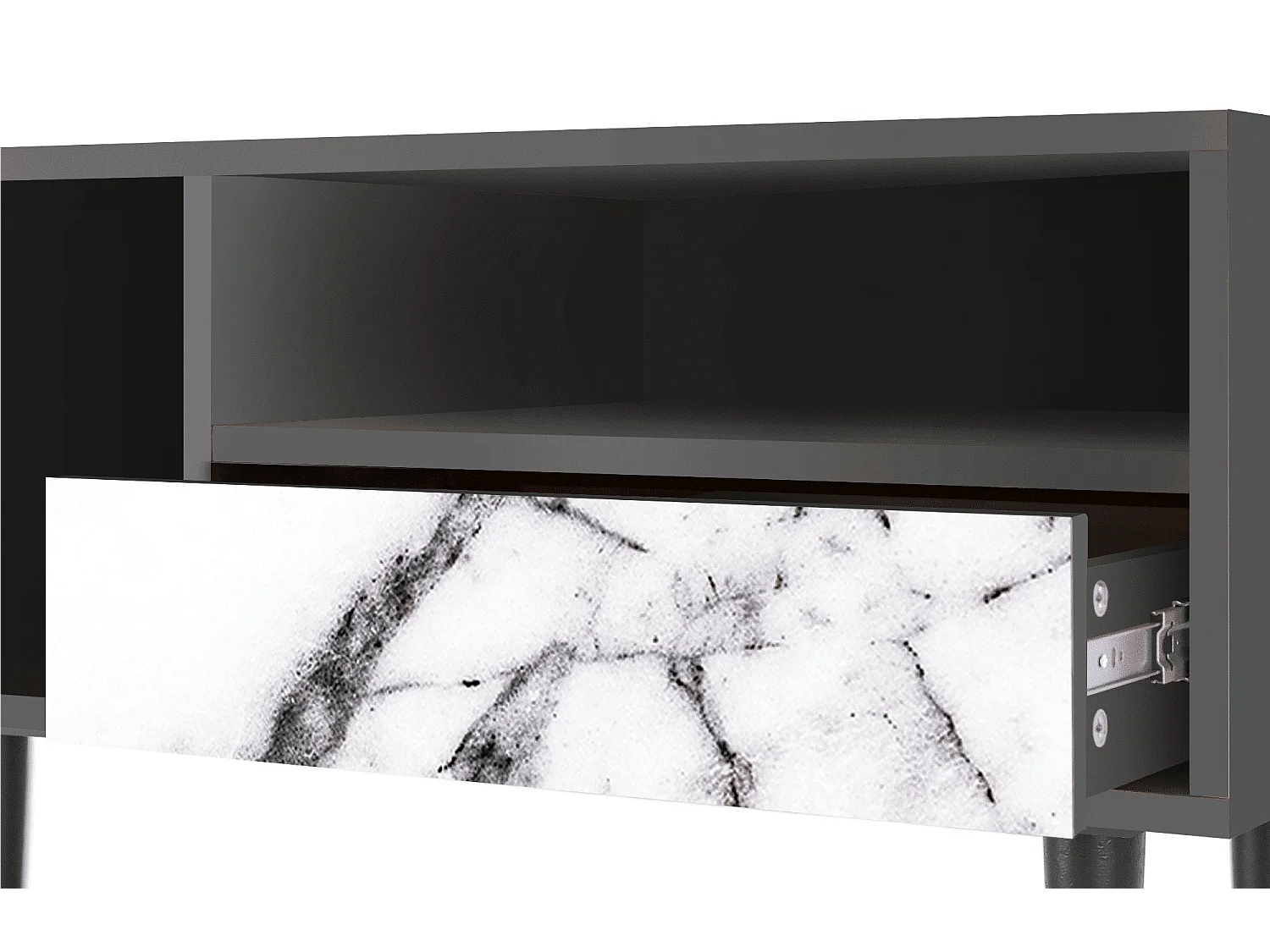 Szafka RTV - 115х59х48 cm - T3 - Raven Marble, Antracyt
