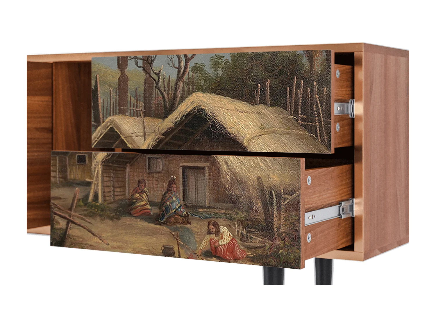 Meuble TV - 170х69х48 cm - T1 - View Across the Plains , Noyer