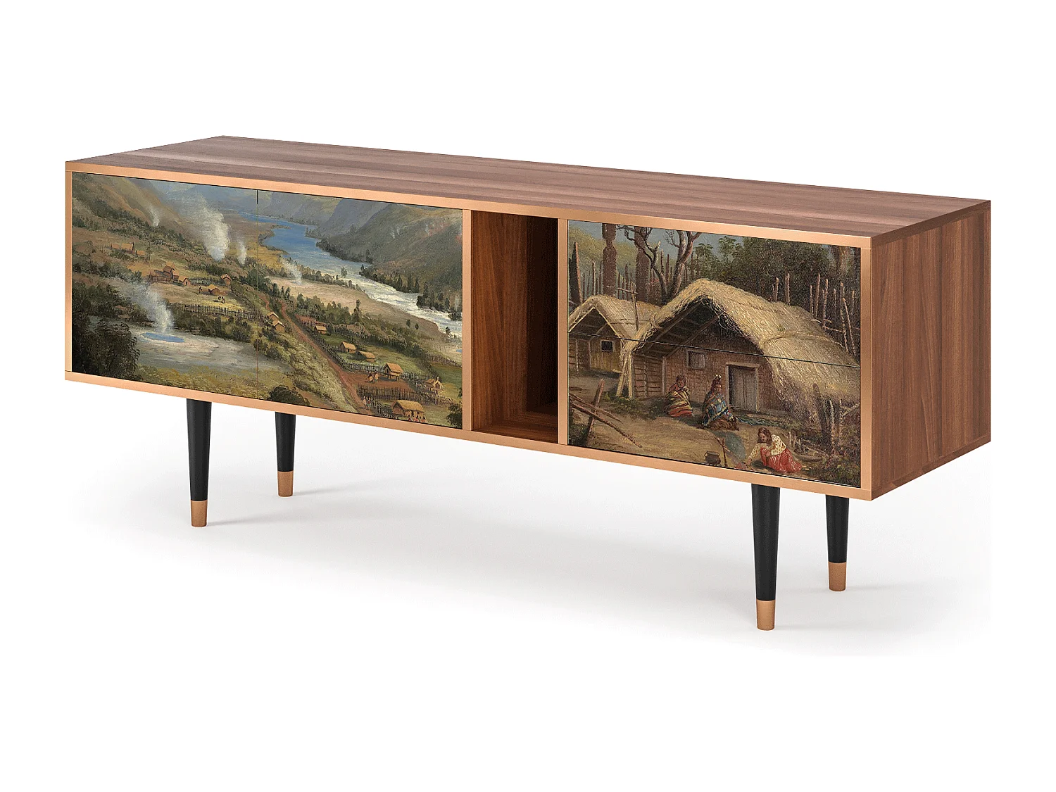 TV-Möbel - 170х69х48 cm - T1 - View Across the Plains , Walnuss