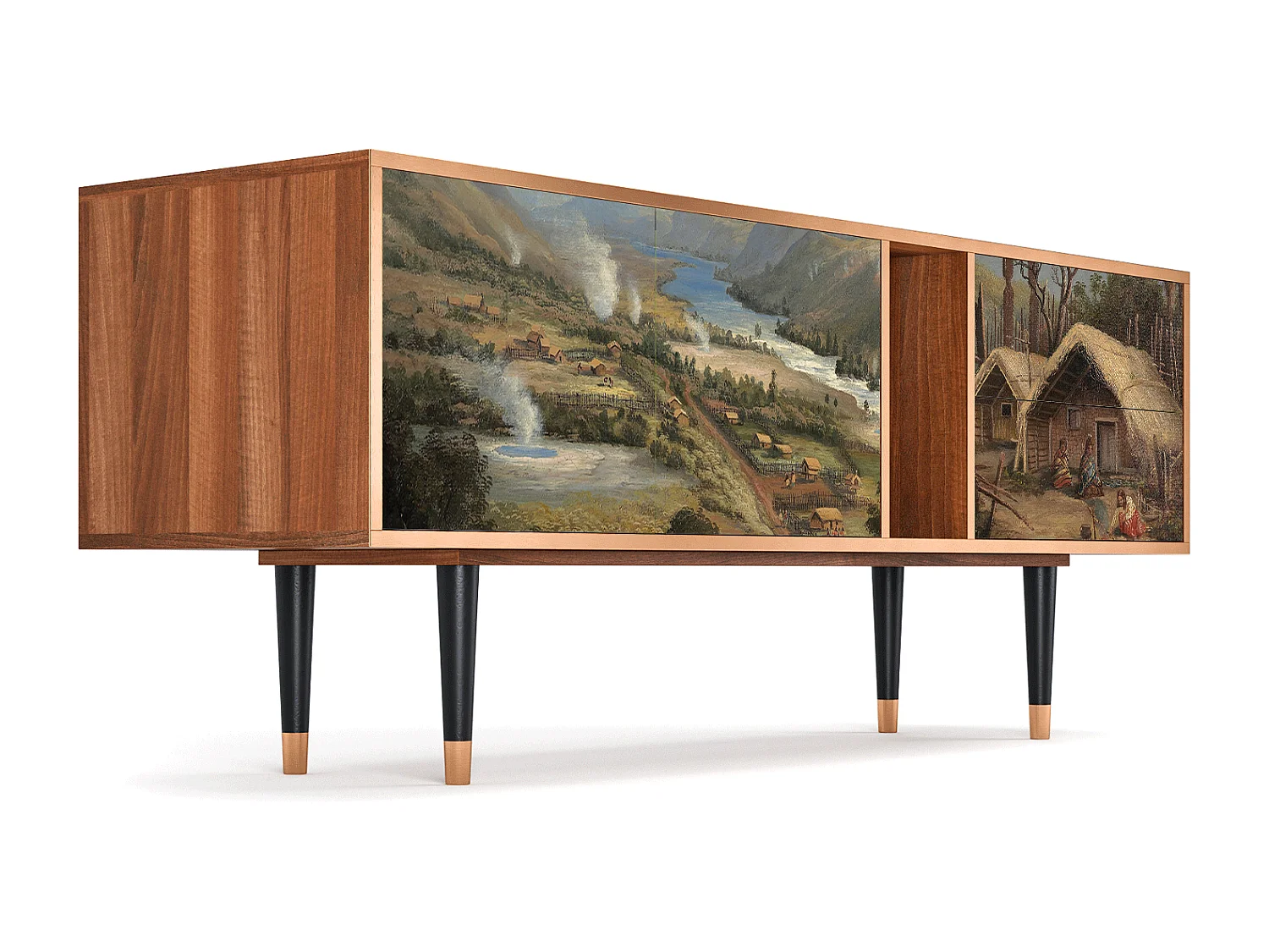 TV-Möbel - 170х69х48 cm - T1 - View Across the Plains , Walnuss