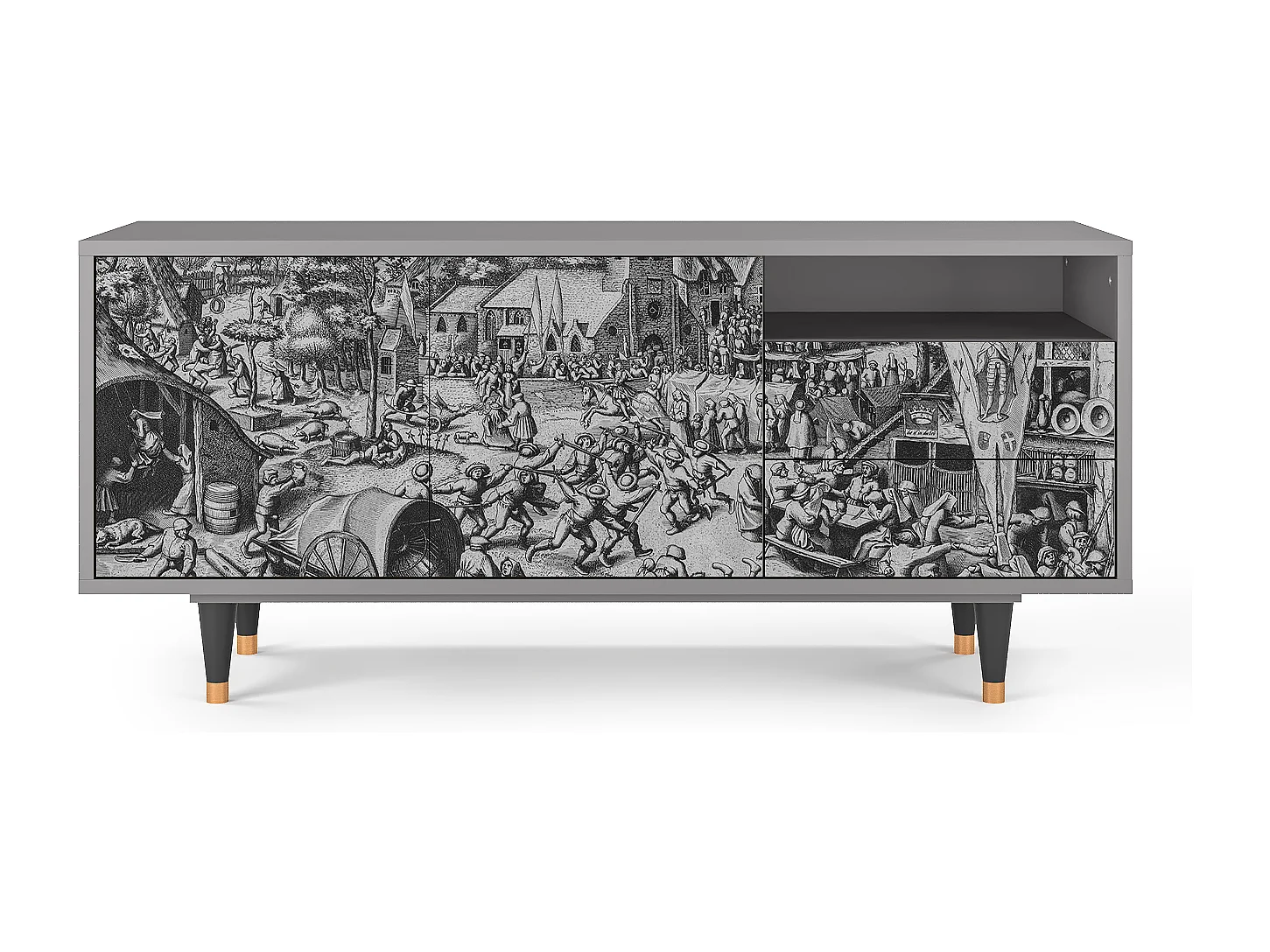 Meuble TV - 125х56х41 cm - T7 - The Festival of Saint, Gris