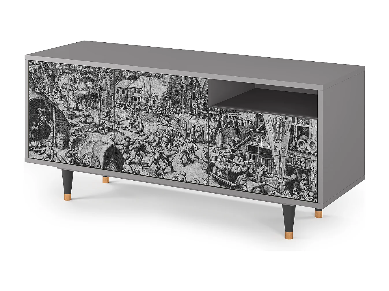 Meuble TV - 125х56х41 cm - T7 - The Festival of Saint, Gris