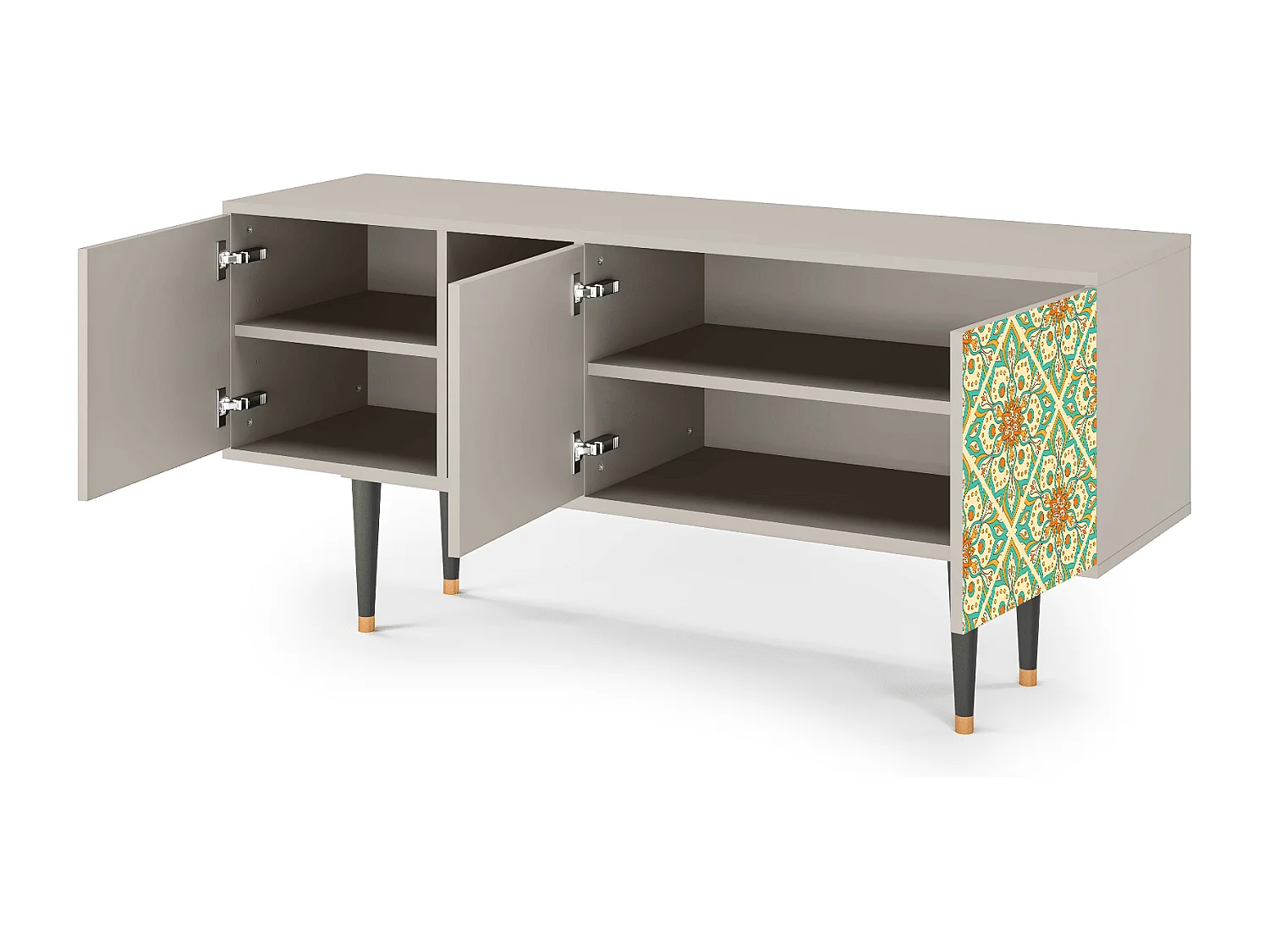 Mueble de TV - 150х69х41 cm - T5 - Hindu Daisy, Areia