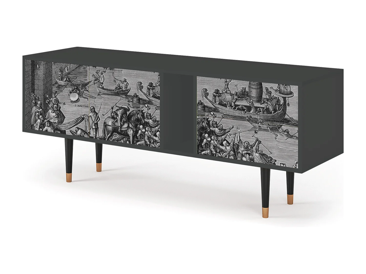 Mueble de TV - 170х69х48 cm - T1 - Saint Martin, Antracite