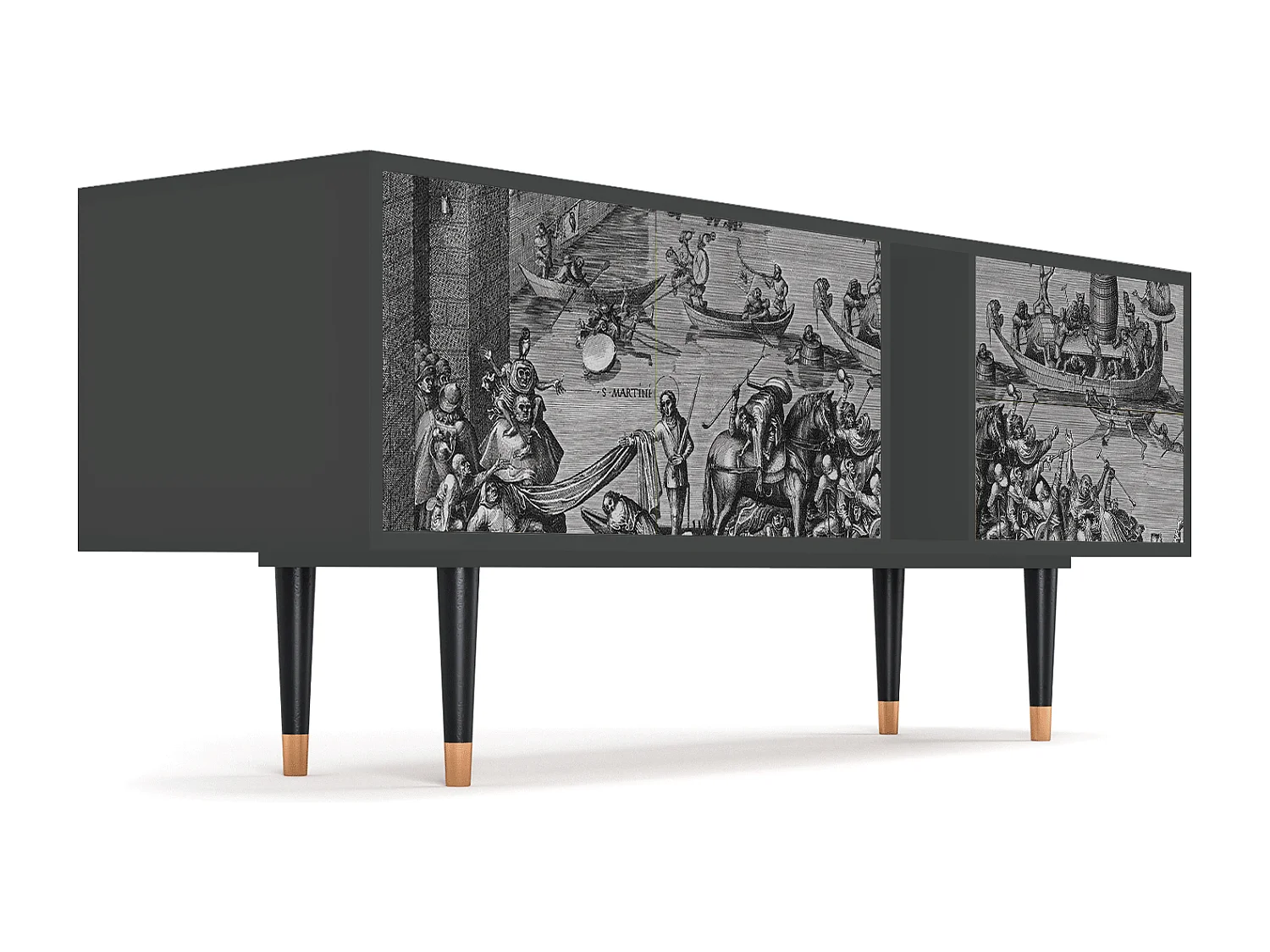 Mueble de TV - 170х69х48 cm - T1 - Saint Martin, Antracite