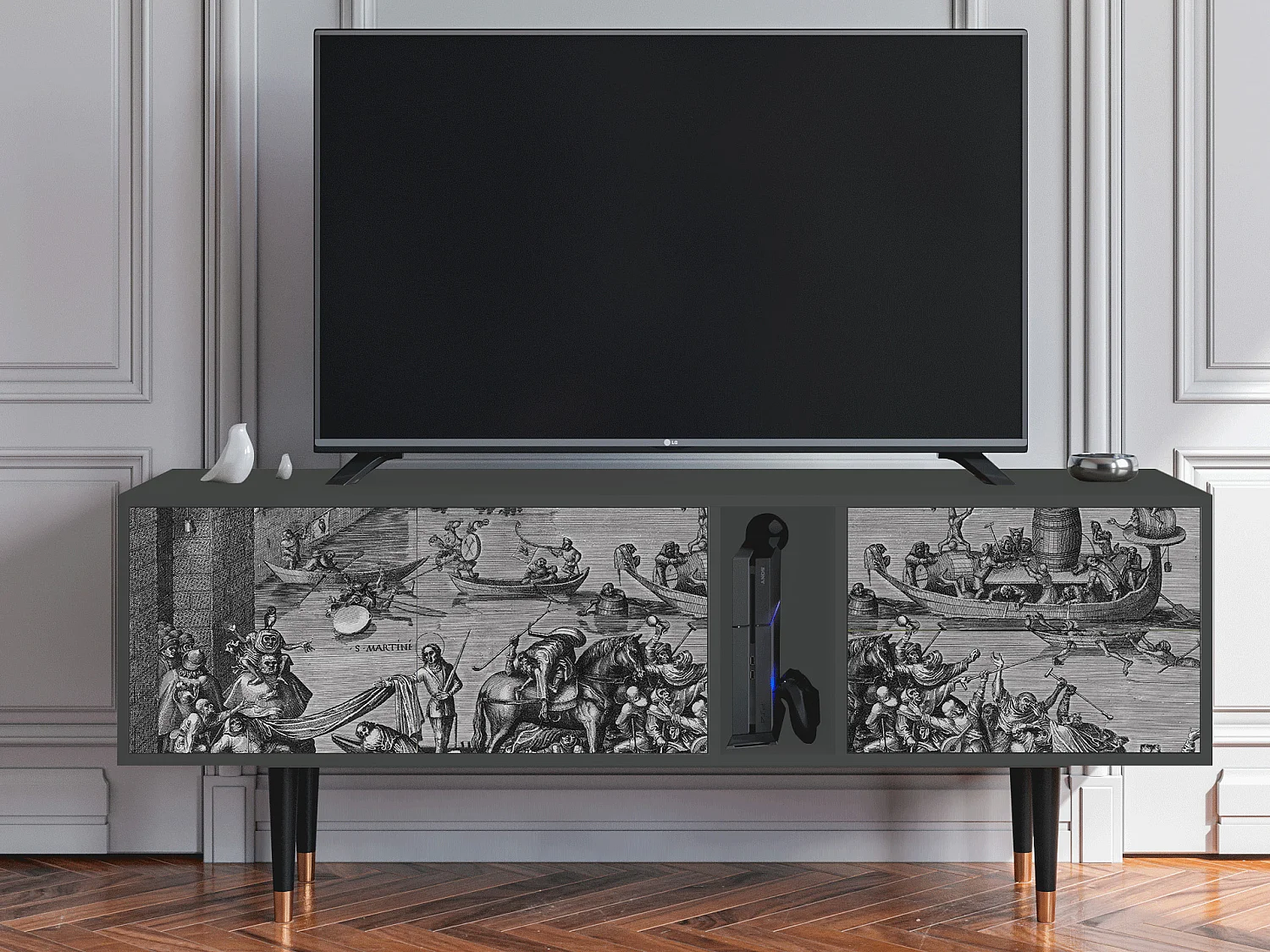 Mueble de TV - 170х69х48 cm - T1 - Saint Martin, Antracite