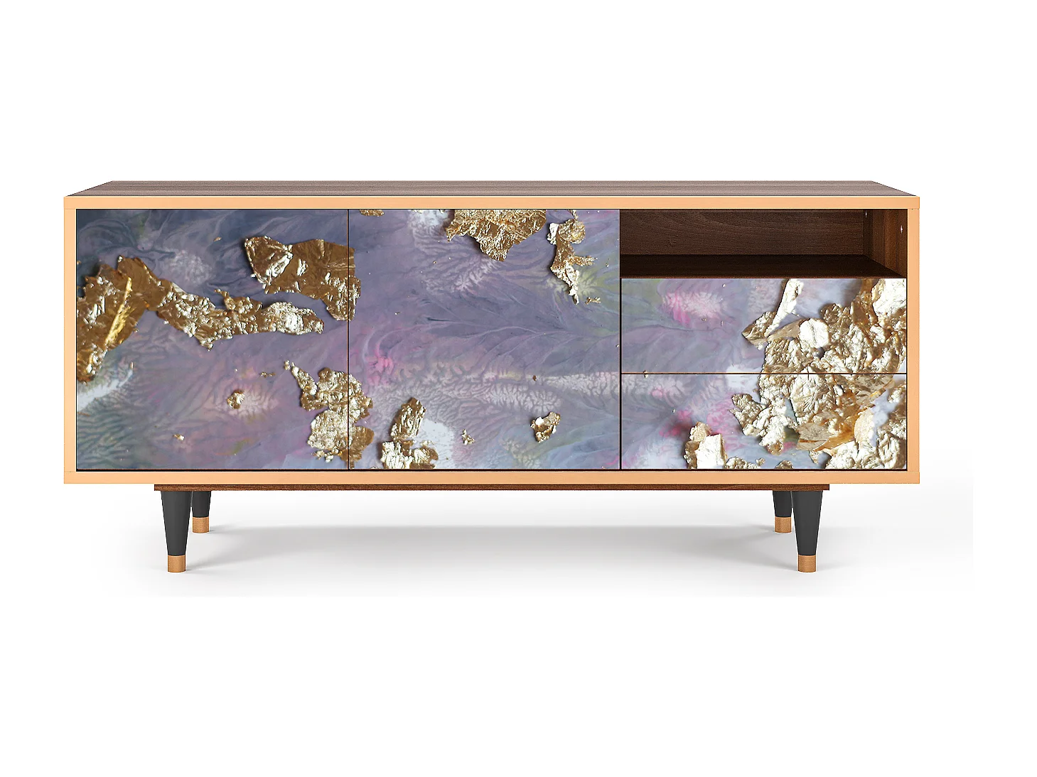 Mobile TV - 125х56х41 cm - T7 - Planet Earth, Noce