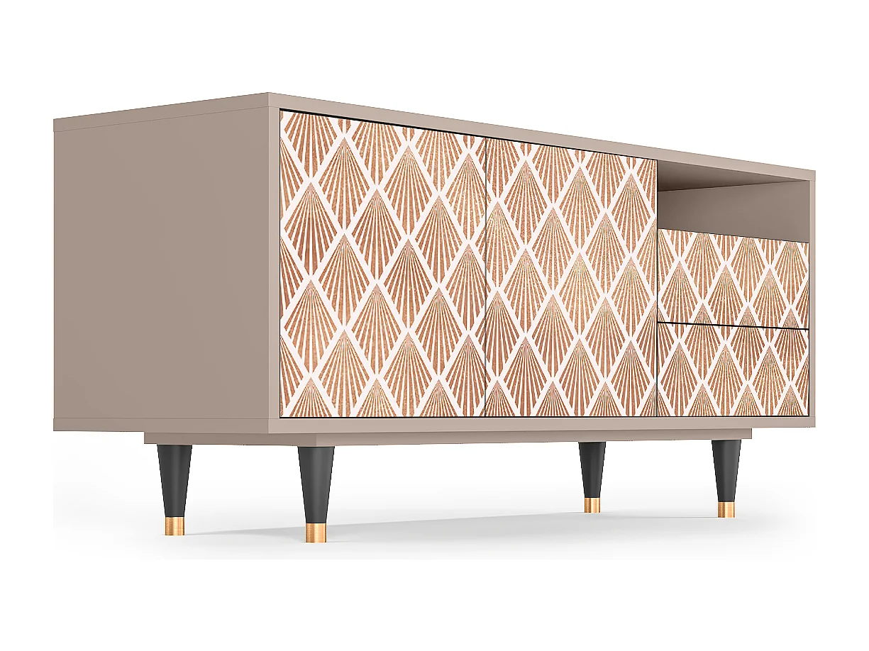 Mueble de TV - 125х56х41 cm - T7 - Pastel Sunrise, Latte