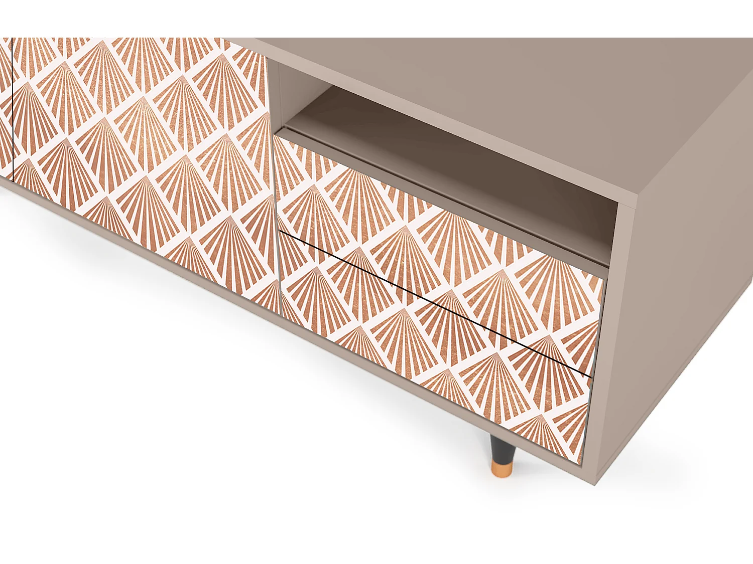 Mueble de TV - 125х56х41 cm - T7 - Pastel Sunrise, Latte