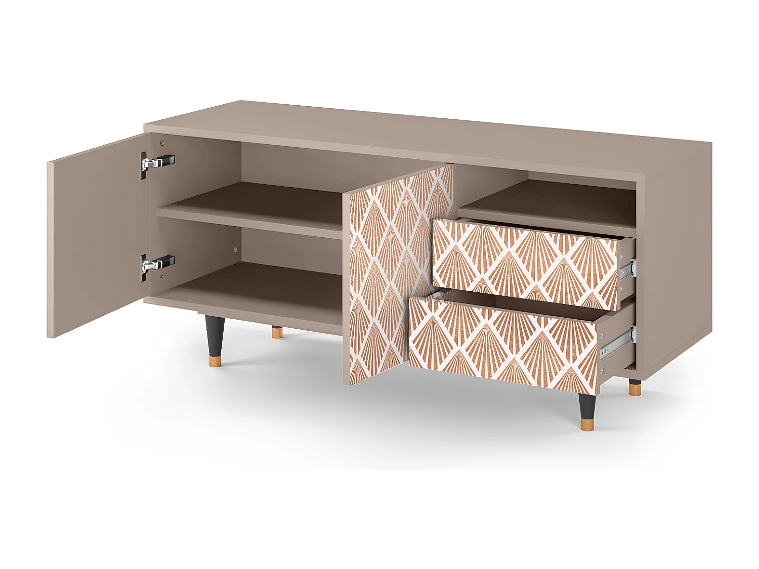 Mueble de TV - 125х56х41 cm - T7 - Pastel Sunrise, Latte