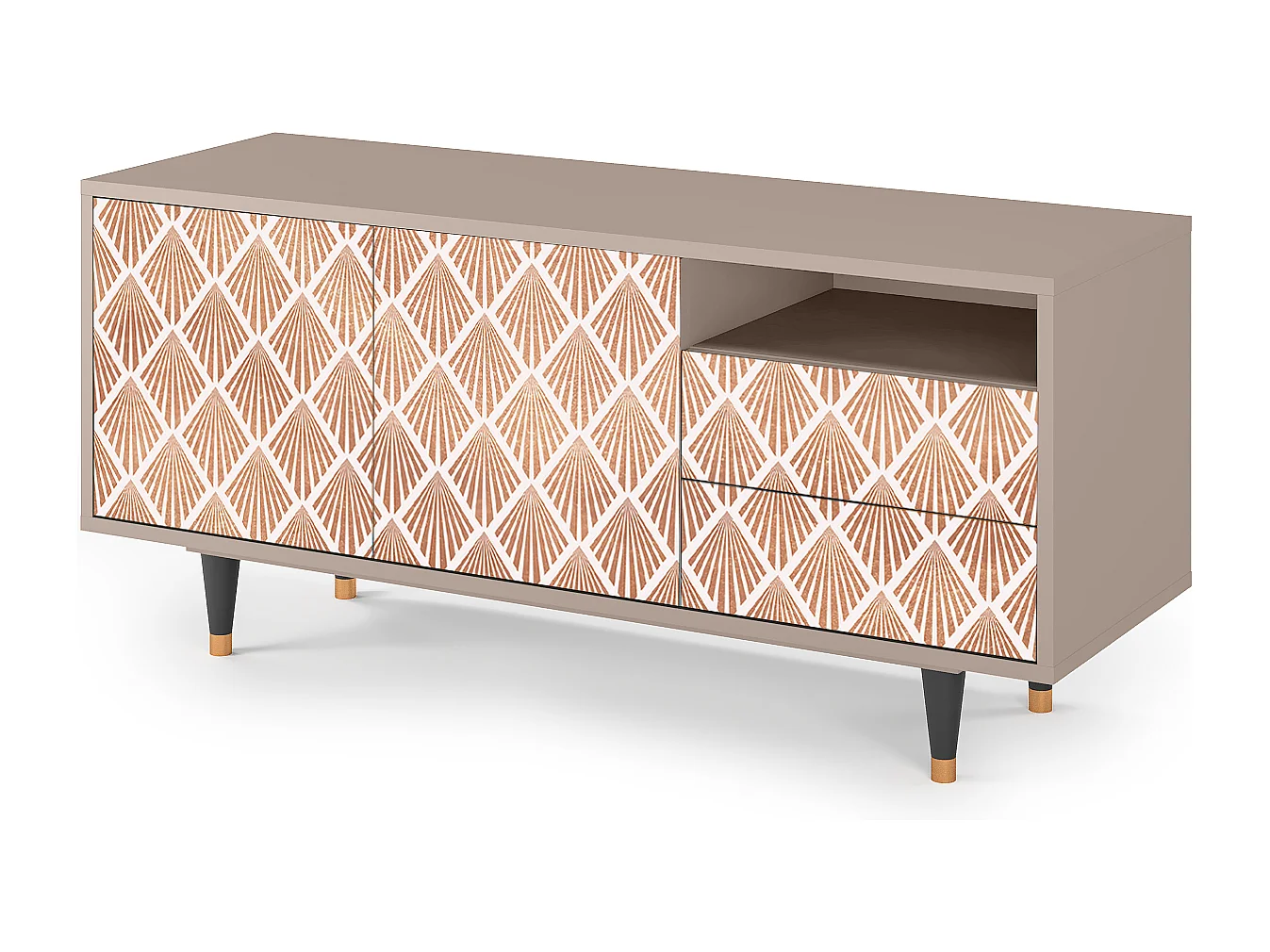 Meuble TV - 125х56х41 cm - T7 - Pastel Sunrise, Latte