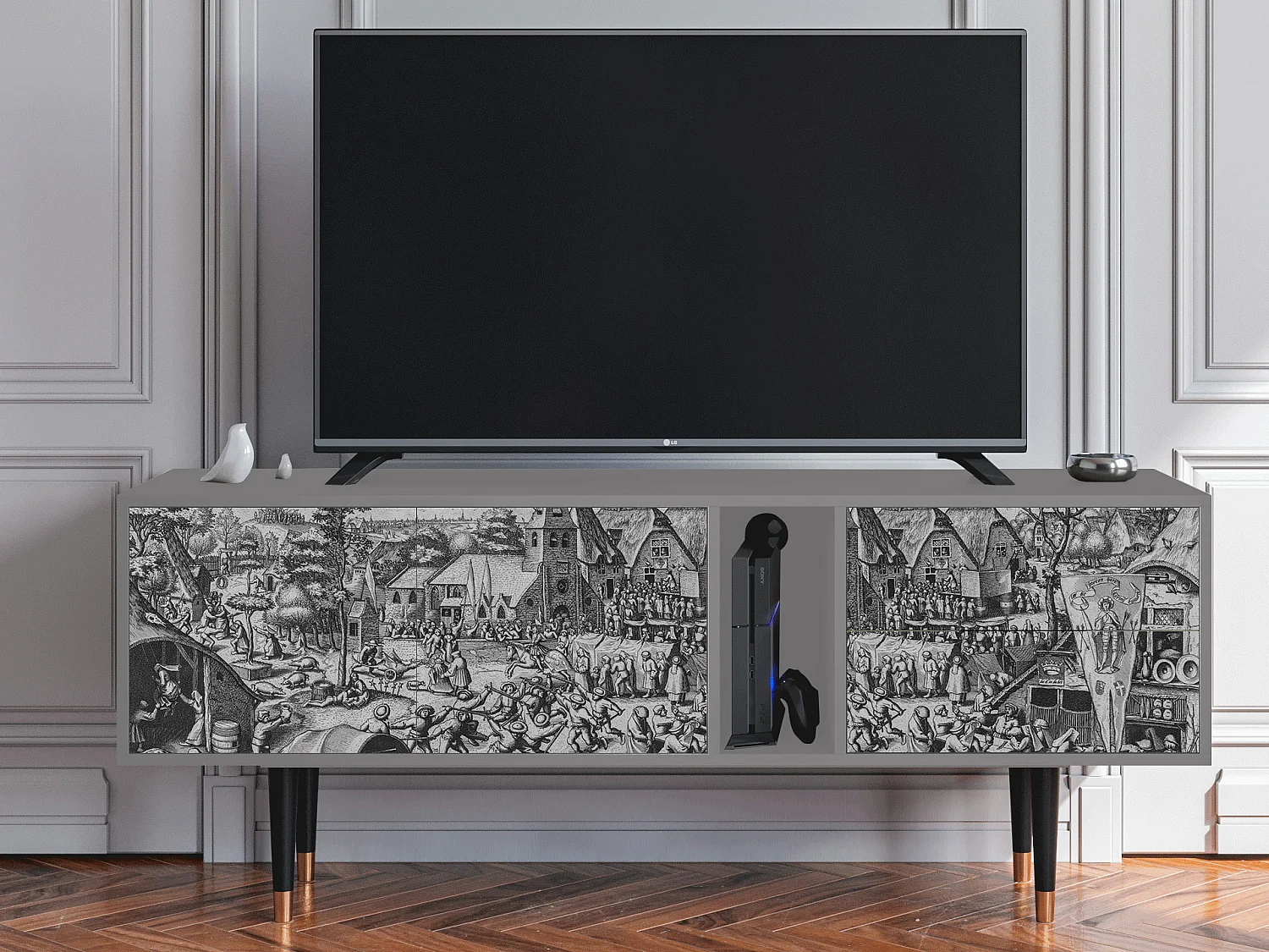 Mobile TV - 170х69х48 cm - T1 - The Festival of Saint, Grigio