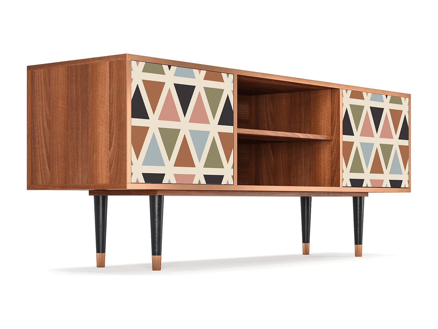 Mueble de TV - 170х69х48 cm - T2 - Royal Triangles, Nogueira