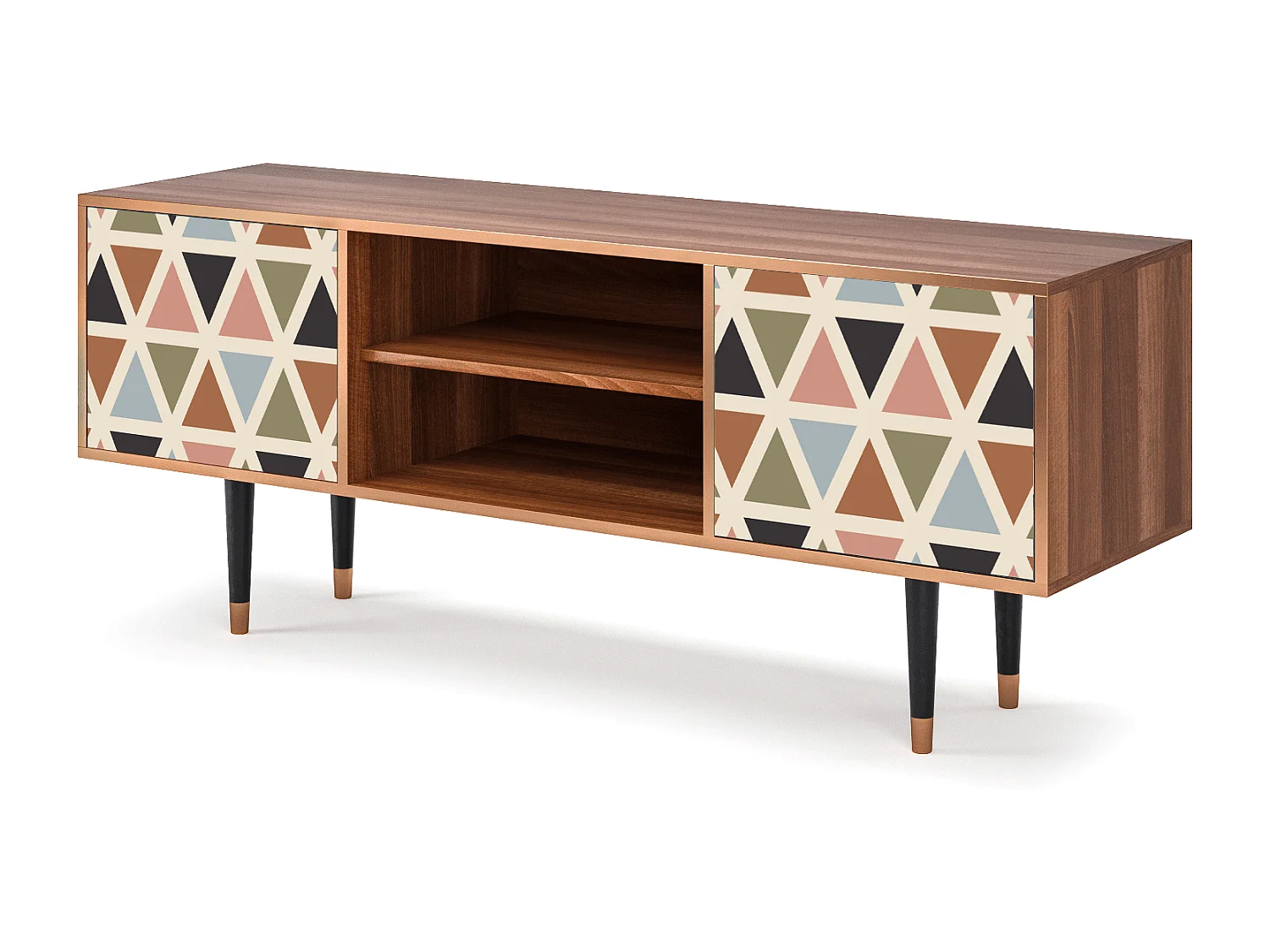 TV-Möbel - 170х69х48 cm - T2 - Royal Triangles, Walnuss